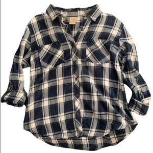 Blue and white button down